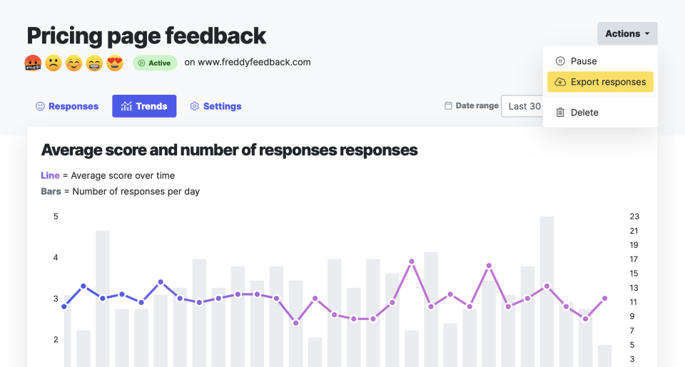 screenshot of Freddy Feedback